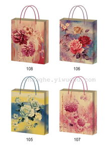厂家直销花系列礼品袋 牛皮纸手提袋，为花卉销售增添优雅风采